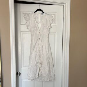 Charlie Holiday Cream Button-Down Midi Dress